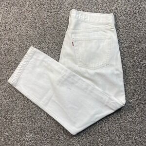 Vintage Levi's 501 Men's 32x28 Jeans USA Made White Button Fly Straight Leg 00s